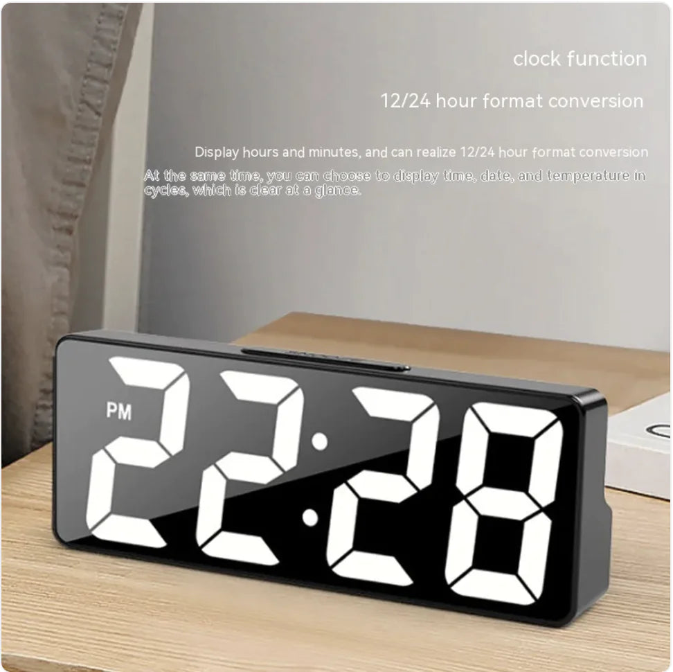 Large Screen Digital Alarm Clock with Luminous Display