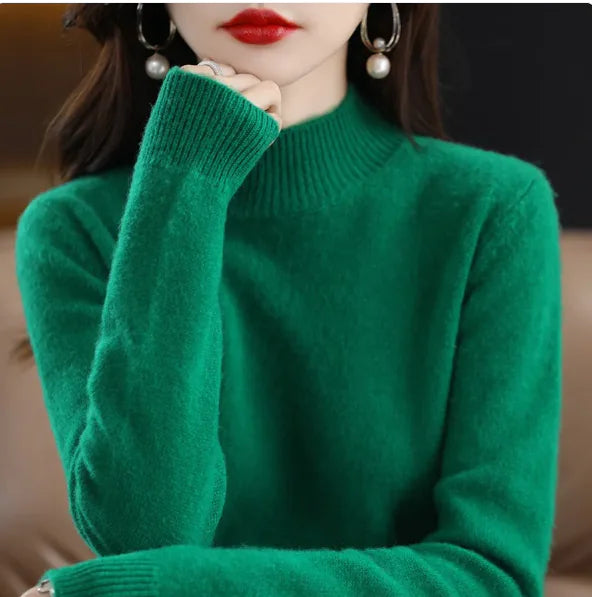 Autumn/Winter Half-High Collar Sweater