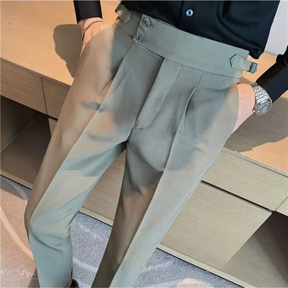 Elegant British-Style Men’s Business Pants