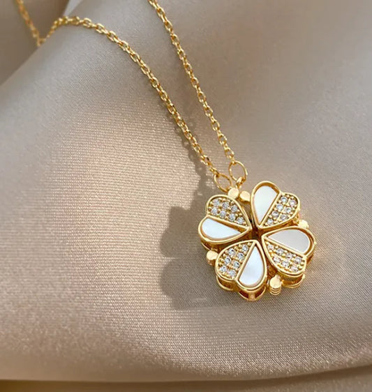 Four-Leaf Clover Crystal Pendant Necklace