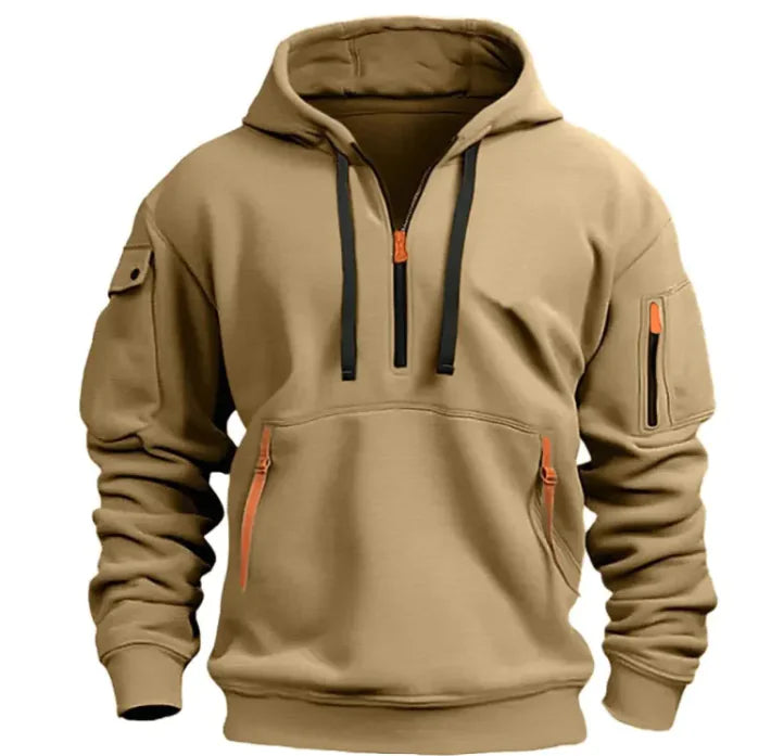 Cotton Dropped Shoulder Hooded Sweatshirt