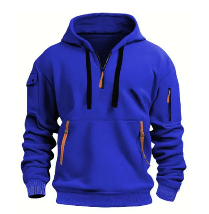 Cotton Dropped Shoulder Hooded Sweatshirt