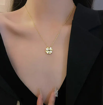 Four-Leaf Clover Crystal Pendant Necklace