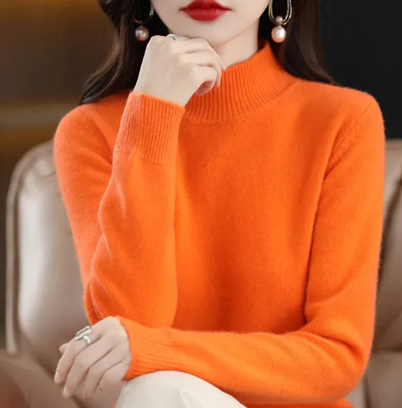 Autumn/Winter Half-High Collar Sweater